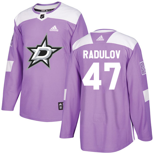 Adidas Stars #47 Alexander Radulov Purple Authentic Fights Cancer Youth Stitched NHL Jersey